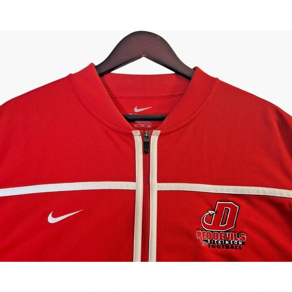Nike Dri Fit‎ Dickison Red Devils Football Zip Track Jacket Men's 2XL Zip Pocket